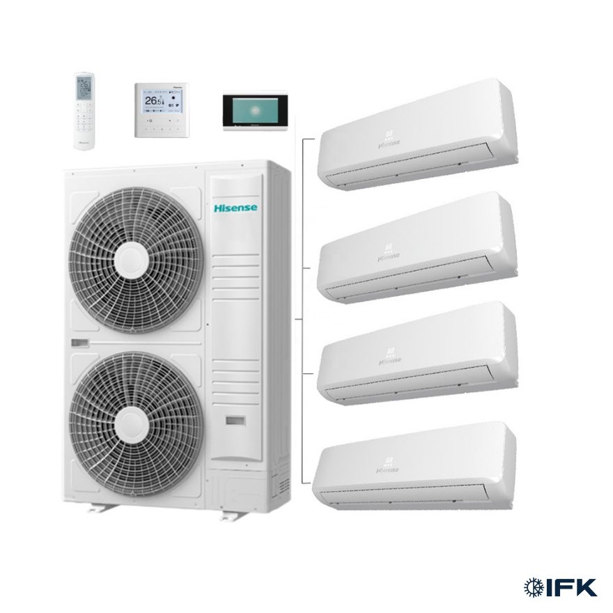 Sistema multisplit Hisense con sus unidades interiores.