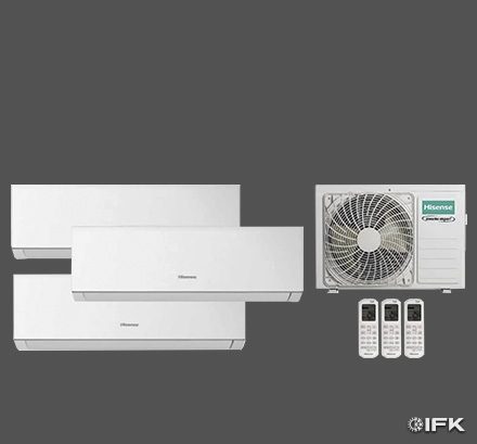 Split muro Hisense con su unidad exterior.